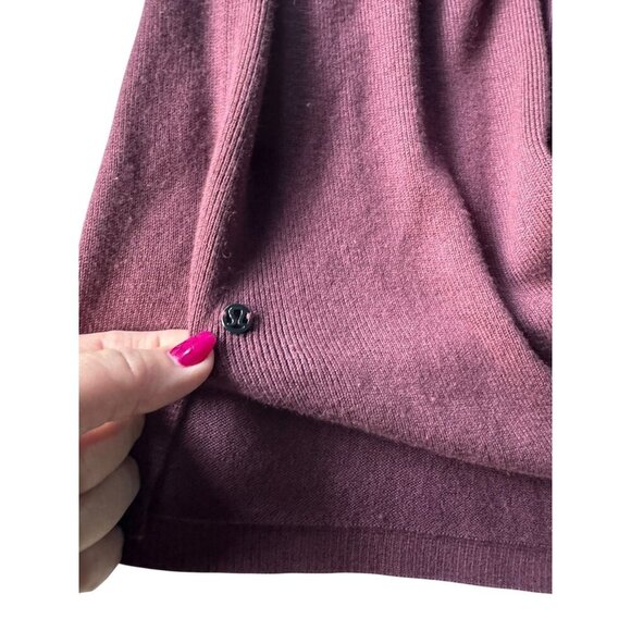 Lululemon Bring It Backbend Burgundy Open Back Sweater Cashmere Blend Sz 8 / 10 - Picture 8 of 10